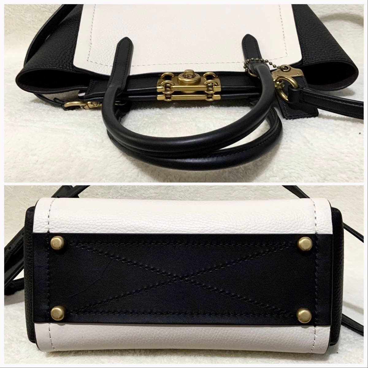 美品】COACH コーチ トループ 2way バッグ バイカラー 78484 黒 美品】COACH コーチ トループ 2way バッグ バイカラー 78484 黒