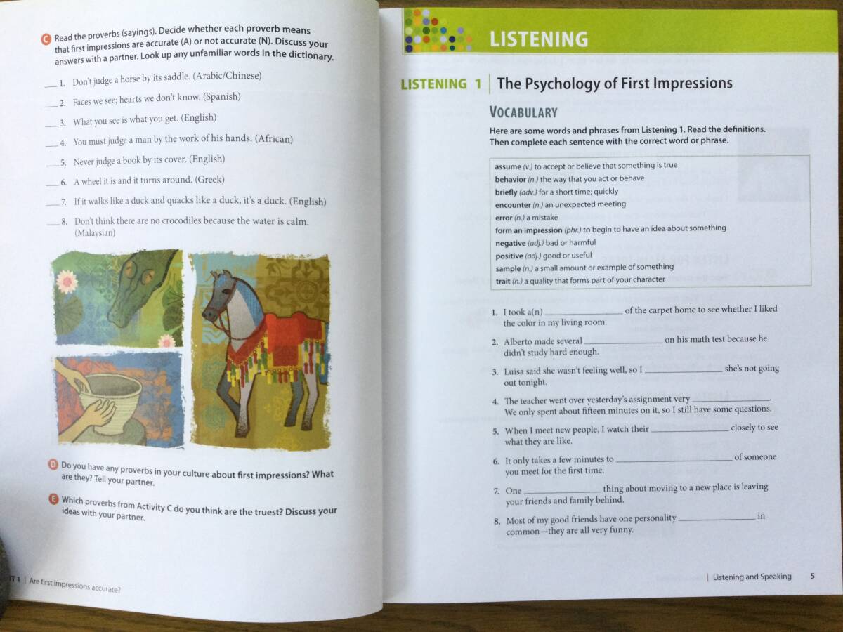 Q:Skills for Success 3 LISTENING AND SPEAKING / English conversation text / on laip Ractis / middle class 