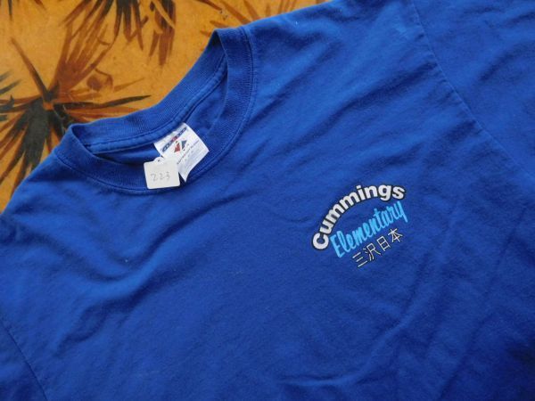 T-shits Tシャツ no.223JERZEES M CUMMINGS ELEMENTARY 三沢日本　米軍基地上着 古着　used AIRFORCE_画像2