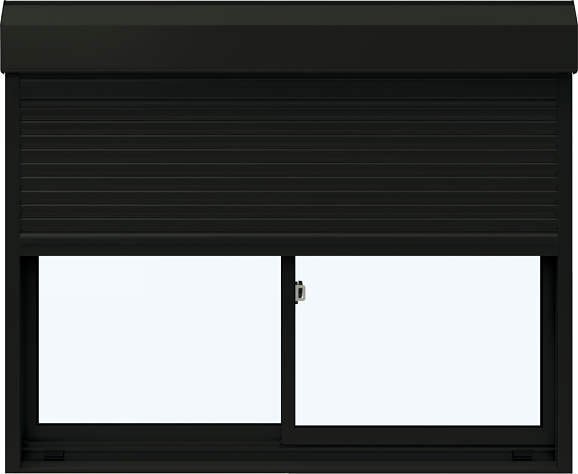 アルミサッシ YKK フレミング シャッター付 引違い窓 W1780×H1170 (17411) 複層