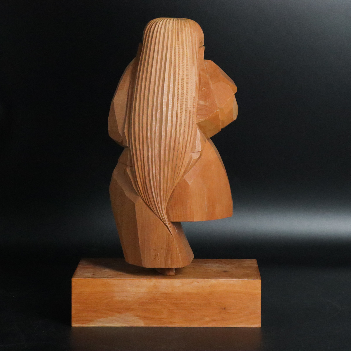 宙】飛騨高山 津田彫刻 一刻「石橋」木彫像 高35.7cm 共箱 一位 宙】飛騨高山 津田彫刻 一刻「石橋」木彫像 高35.7cm 共箱 一位