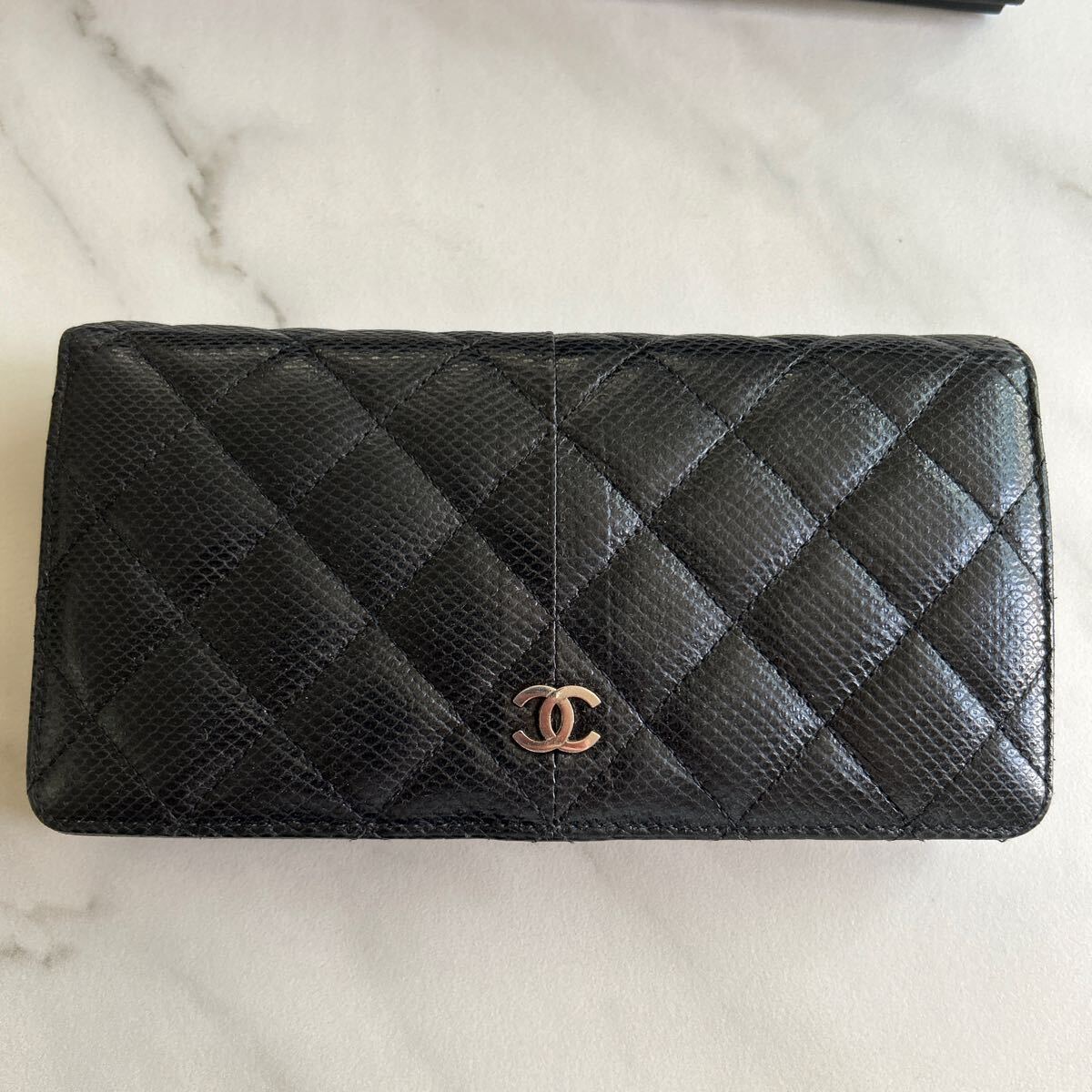 CHANEL シャネル 長財布 マトラッセ ココマーク キャビアスキン CHANEL シャネル 長財布 マトラッセ ココマーク キャビアスキン