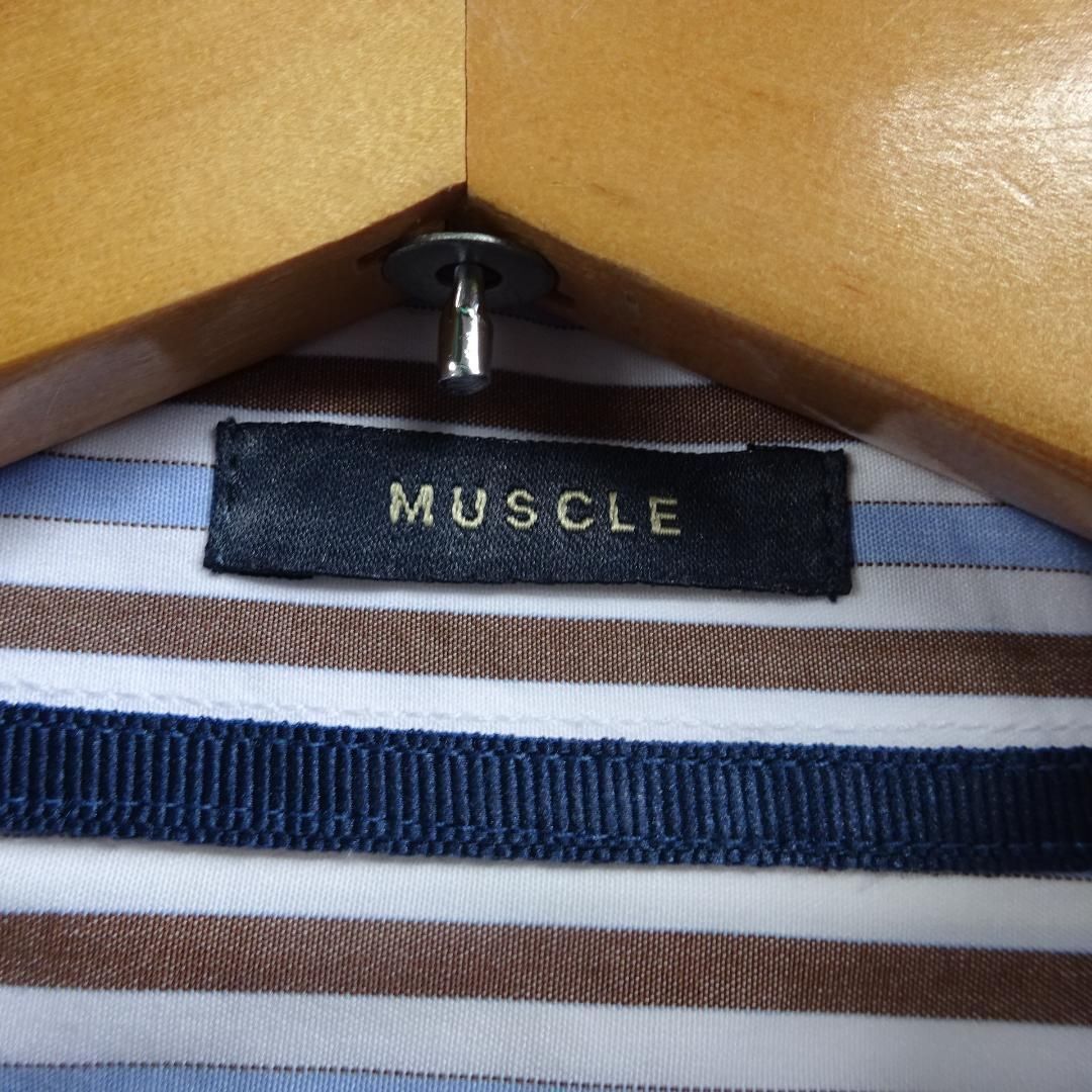 アバクロンビー&フィッチ 長袖シャツ XL 青 茶色 ストライプ アバクロンビー&フィッチ 長袖シャツ XL 青 茶色 ストライプ