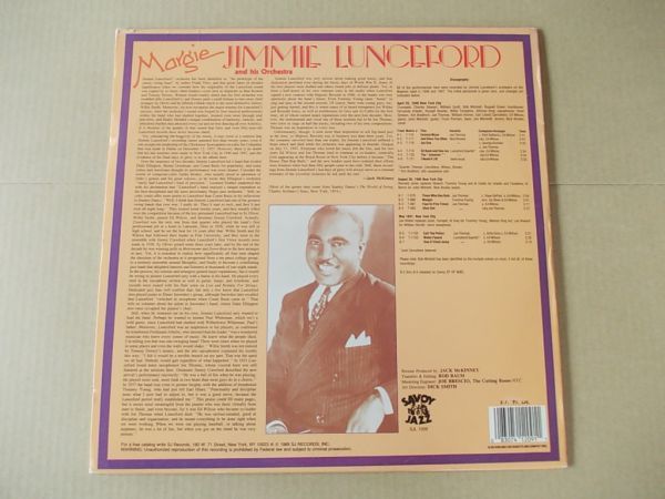 P3914　即決　LPレコード　ジミー・ランスフォード　JIMMIE LUNCEFORD『MARGIE』　輸入盤　US盤_画像2