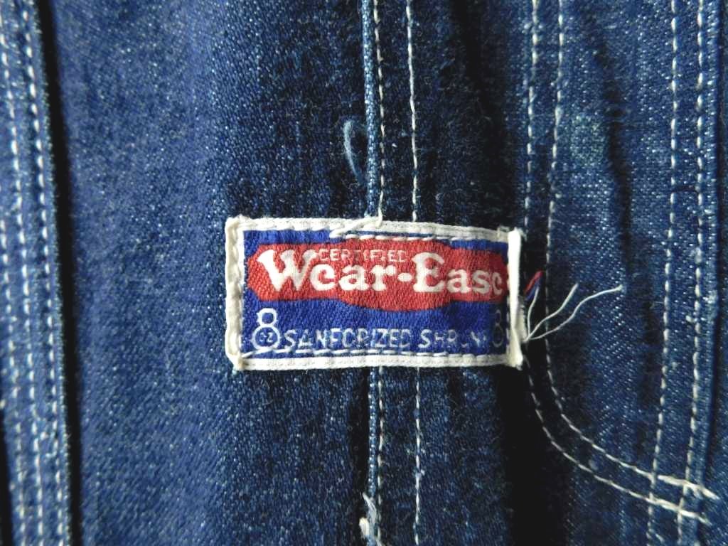 30s40s ビンテージ Wear Ease オーバーオール ワークウエア チェンジボタン 変形ポケット