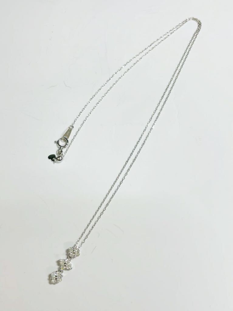K18WG ダイヤ 0 34ct付きペンダントネックレス 45cm(|Yahoo K18WG ダイヤ 0 34ct付きペンダントネックレス 45cm(|Yahoo