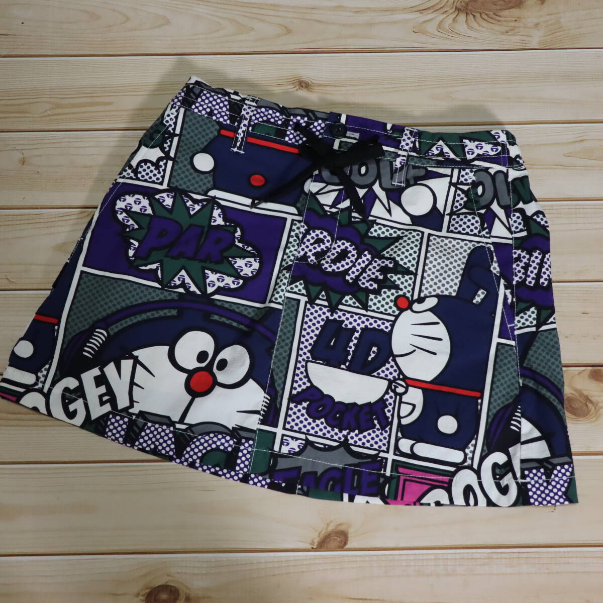 ☆未使用☆ジャックバニー ドラえもんコラボ ポップアート スカート パープル ゴルフ Jack bunny!! Doraemon POP golf byパーリーゲイツ