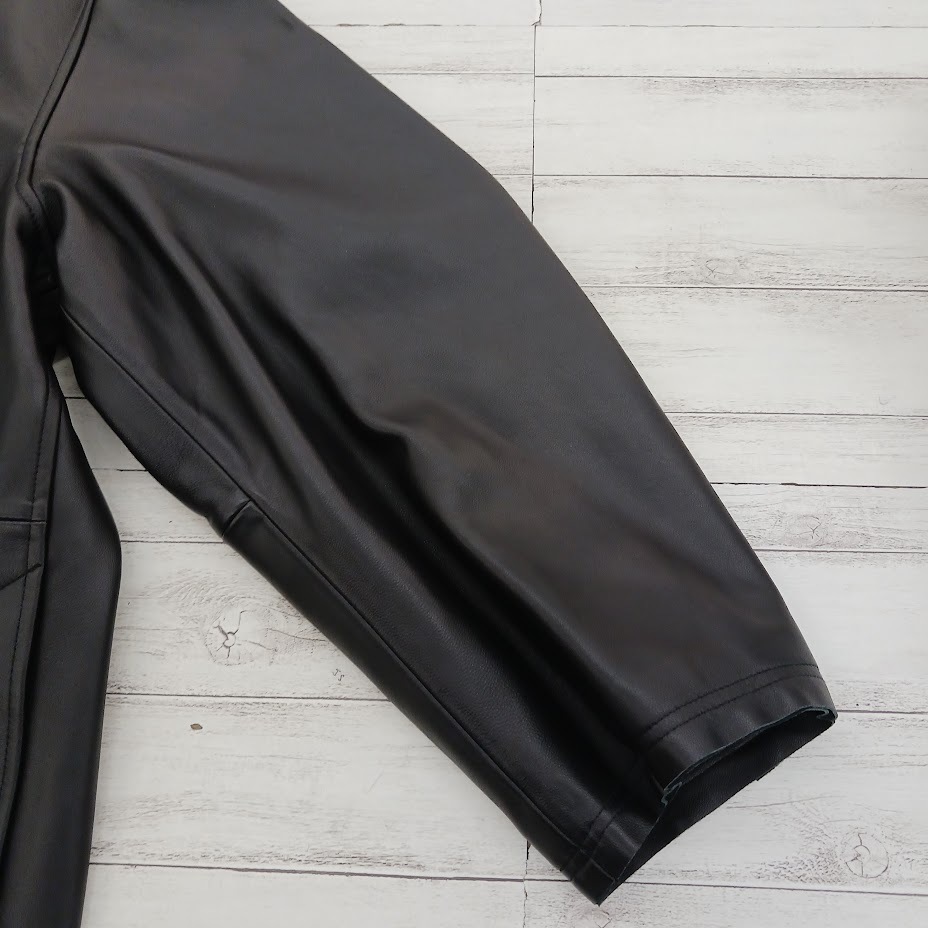  померить степень превосходный товар YOKE yoke Cut Off Leather Car Coat cut off кожа машина пальто YK22AW0401C кожа ягненка чёрный размер 3 унисекс 