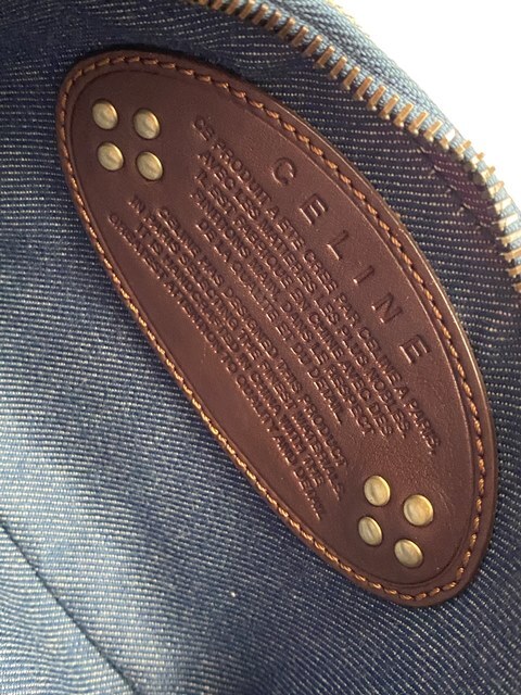 CELINE セリーヌ アクセサリーポーチ マカダム柄 デニム レザー CELINE セリーヌ アクセサリーポーチ マカダム柄 デニム レザー