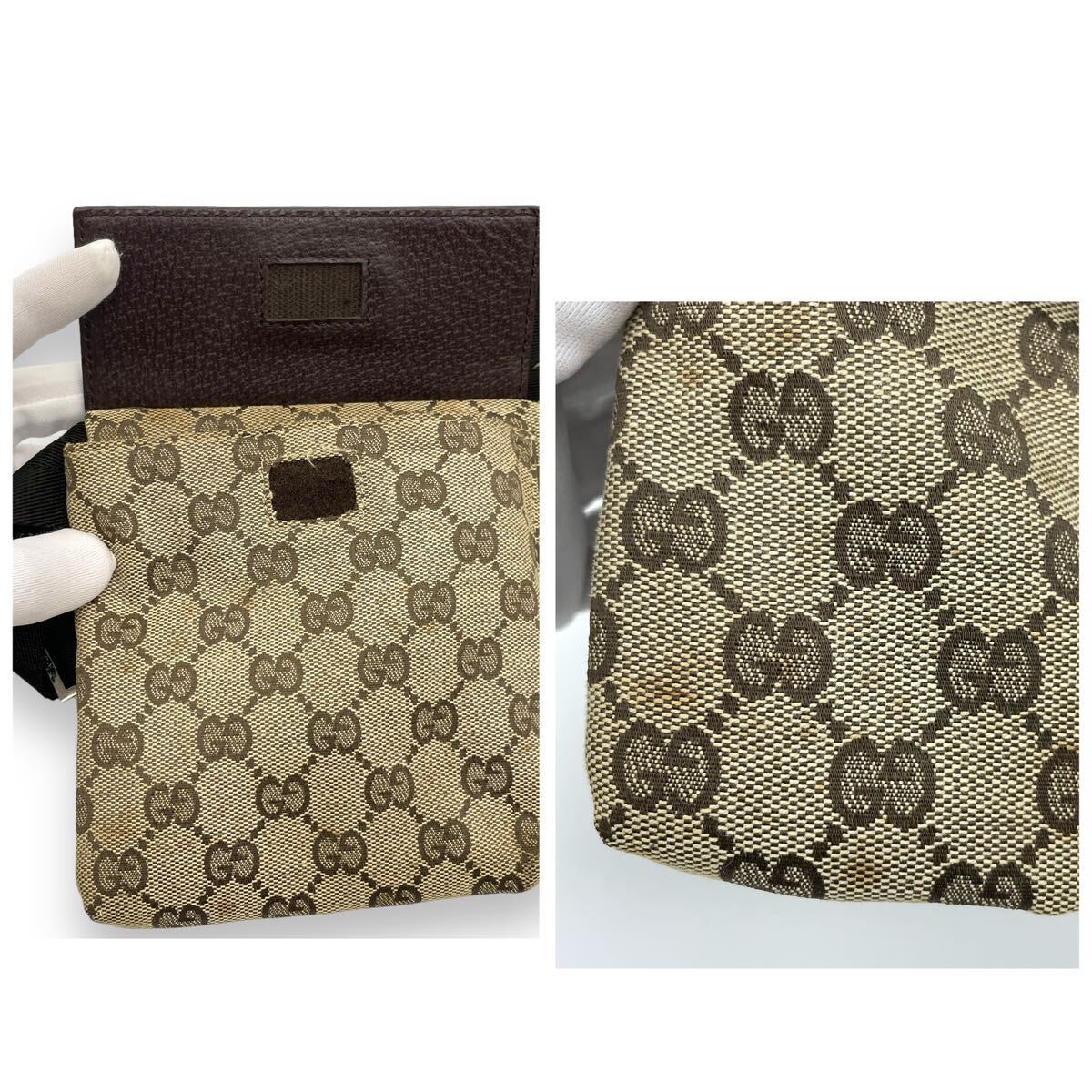 GUCCI グッチ ウエストバッグ GG キャンバス ボディバッグ 28566 GUCCI グッチ ウエストバッグ GG キャンバス ボディバッグ 28566