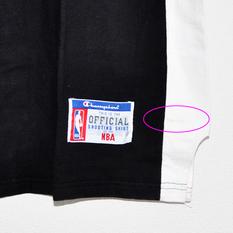 【NBA/USED】シカゴブルズシューティングシャツ【Champion/チャンピオン】_※シミ汚れあり