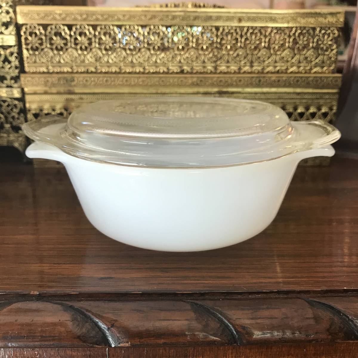 Fireking ファイヤーキング 蓋付きキャセロール 70’s アメリカンアンティーク食器 西海岸/ヴィンテージ antiqueパイレックスダイナー雑貨_画像2