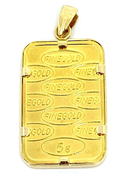 【きれいめファッション51選】上品さと清潔感をキープし K18 K24 田中貴金属 5g 純金 トップ ペンダント インゴットバー イエローゴールド