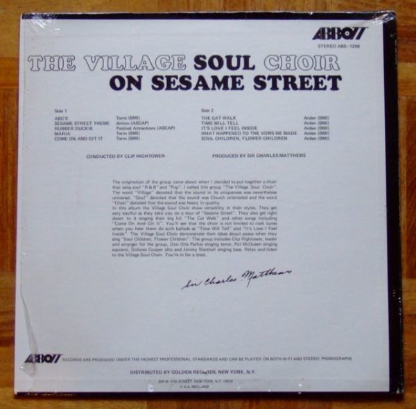 Funk / Rare Groove LP ★★ THE VILLAGE SOUL CHOIR / SOUL SESAME STREET（ABBOTT）★★ US オリジナル盤 / シュリンク付き / 盤質良好_画像2