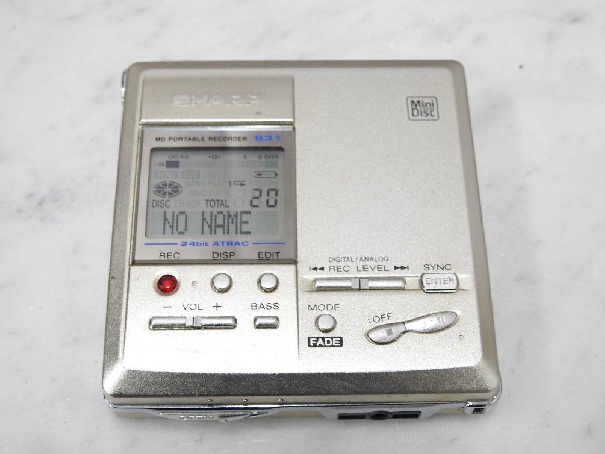 SHARP ポータブルMDレコーダー 録再機 MD-MT831-S アーク SHARP ポータブルMDレコーダー 録再機 MD-MT831-S アーク