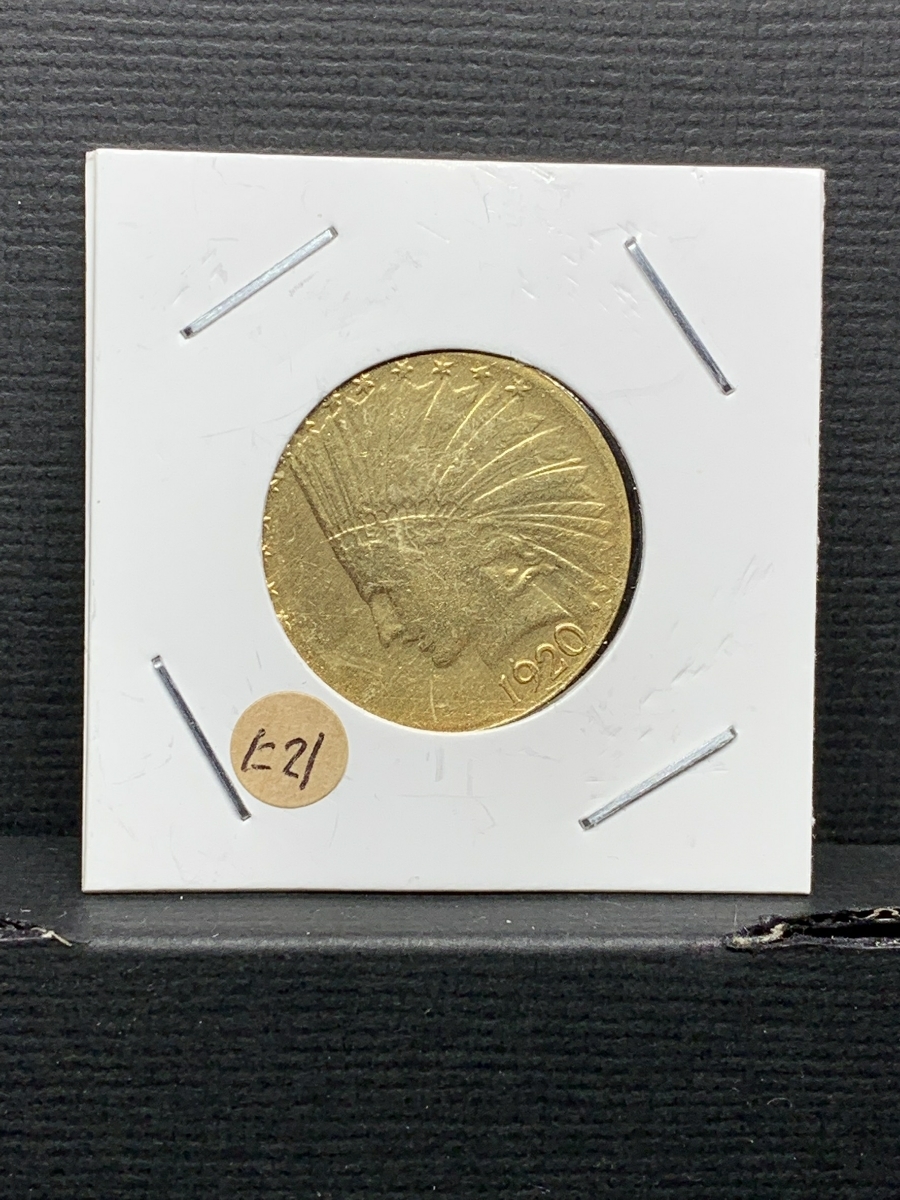 Ω1920年 アメリカ インディアンヘッドイーグル 10ドル メダル レア希少記念 古銭硬貨金貨ゴールドKGP 海外復刻参考レプリカコイン に21の画像1