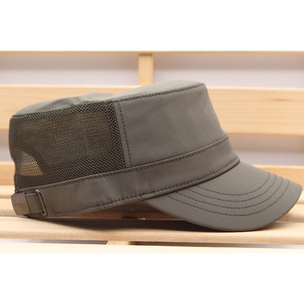  Work cap plain mesh switch flat woven poly- hat 56cm~58cm men's lady's khaki color spring summer WZ39-4