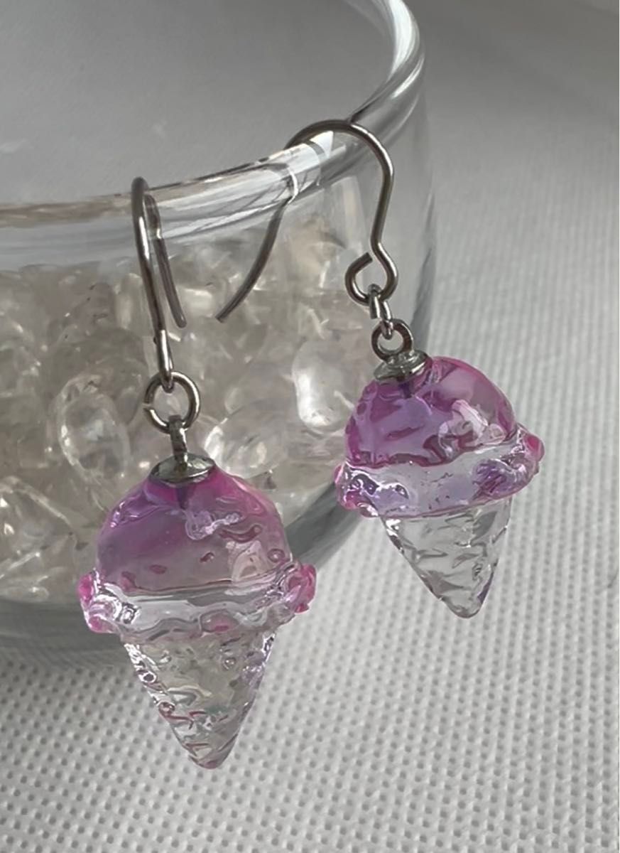 まるで氷でできたアイス!? ピアス イヤリング