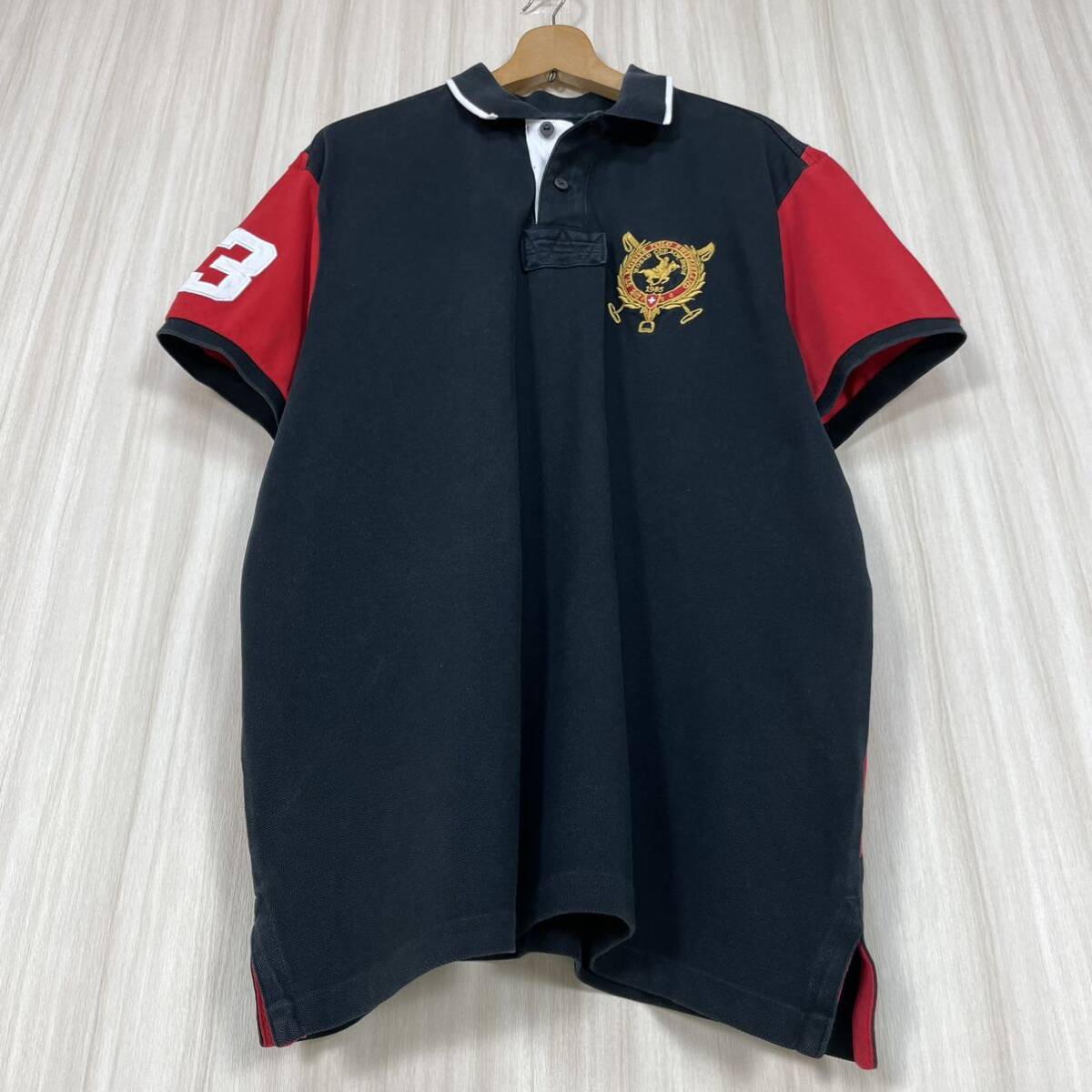 希少 ポロラルフローレン 刺繍ロゴ 背番号 切替えし バイカラー 希少 ポロラルフローレン 刺繍ロゴ 背番号 切替えし バイカラー