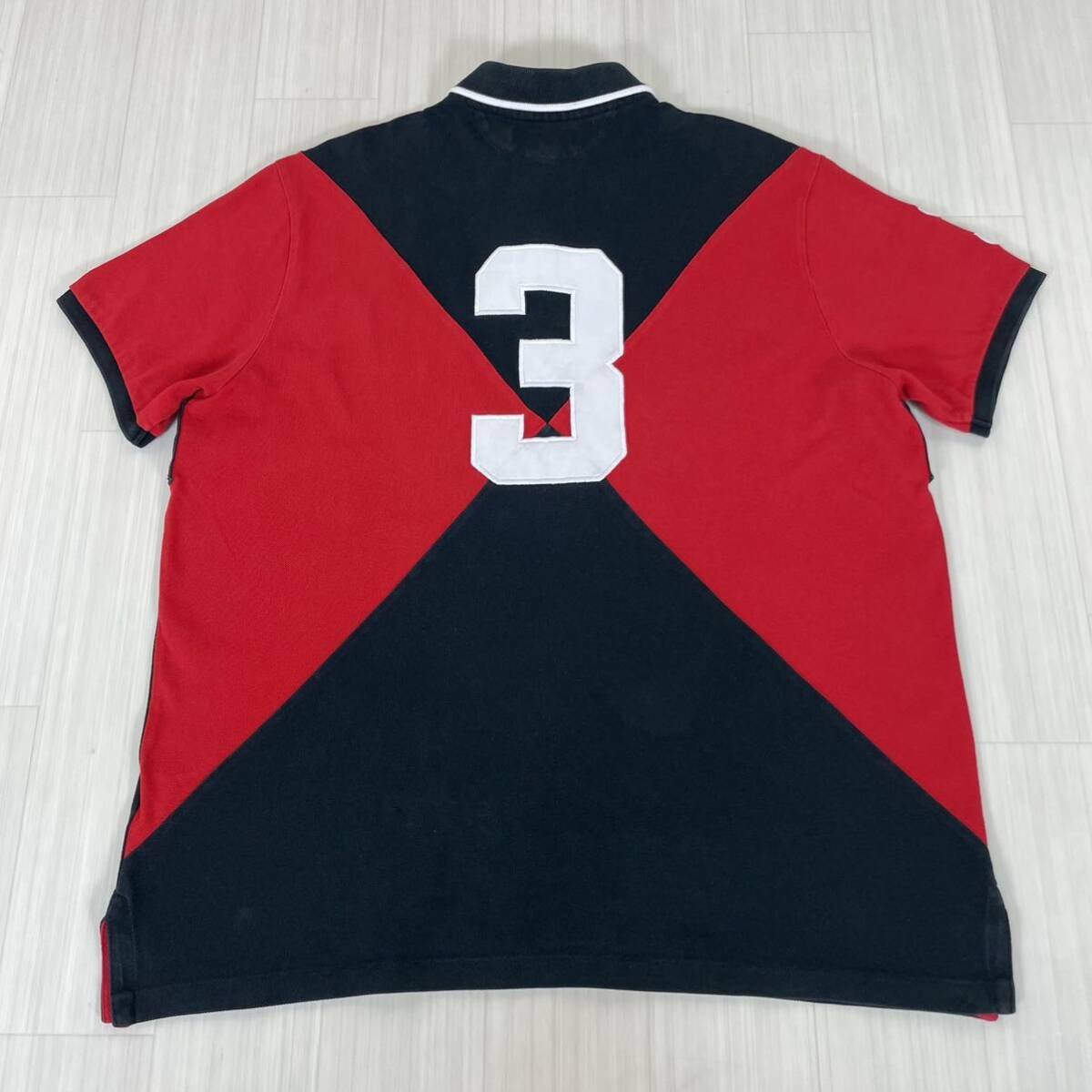 希少 ポロラルフローレン 刺繍ロゴ 背番号 切替えし バイカラー 希少 ポロラルフローレン 刺繍ロゴ 背番号 切替えし バイカラー