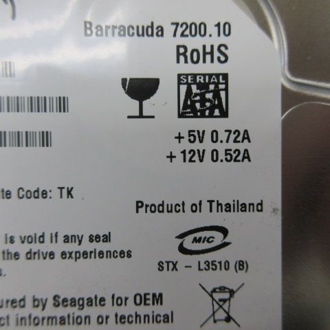 Seagate Barracuda 7200 10 RoHS SERIAL ATA 160GB HDD S/N Seagate Barracuda 7200 10 RoHS SERIAL ATA 160GB HDD S/N