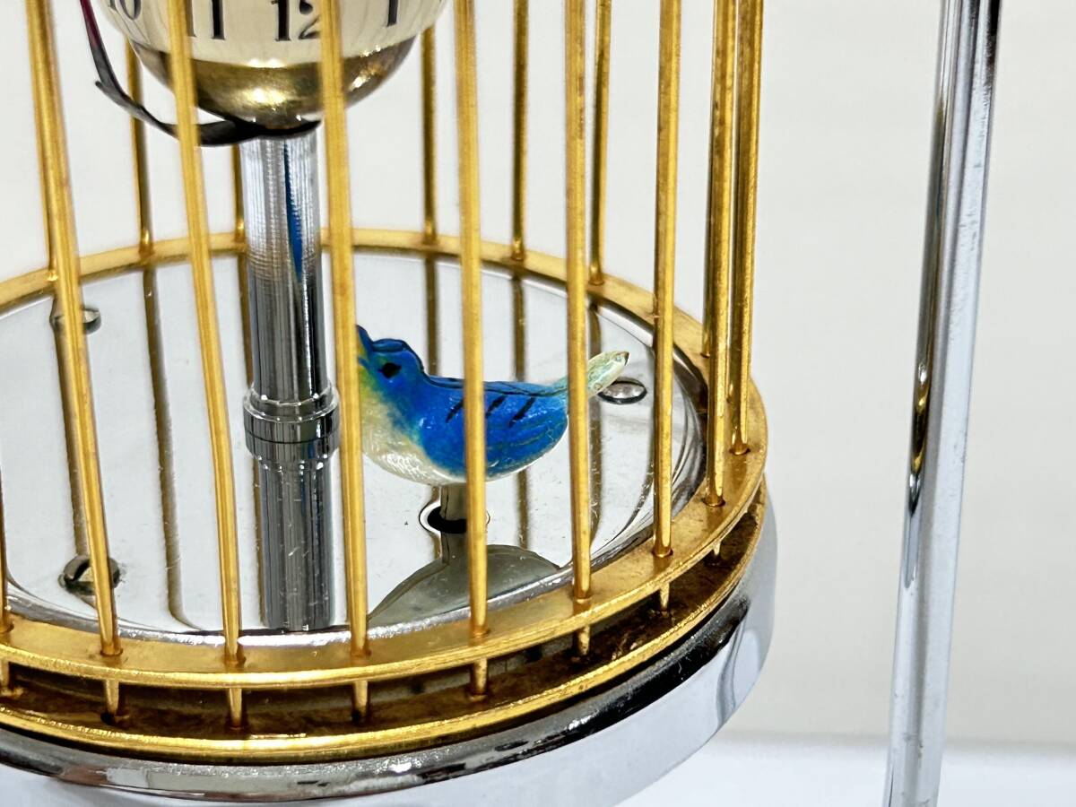 動作品】日本製 稀少 かわいい 青い鳥 カナリア カラクリ 機械式 動作品】日本製 稀少 かわいい 青い鳥 カナリア カラクリ 機械式