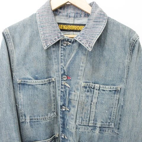  Neighborhood beautiful goods 18ss Savage coverall SAVAGE COVERALL Denim jacket Vintage processing 181DCNH-JKM02 S blue b lumen z