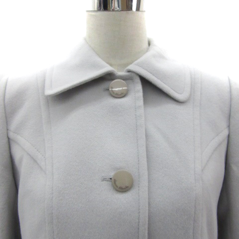 lapi-n Blanc shuLAPINE BLANCHE turn-down collar coat middle height angora wool mix 9 light gray /YM5 lady's 