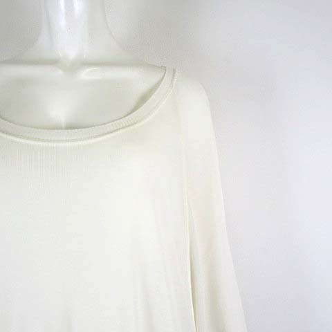 i-bsYEVS knitted cut and sewn sia-.. feeling round Hem do Le Mans sleeve 7 minute sleeve M-L off white ivory lady's 