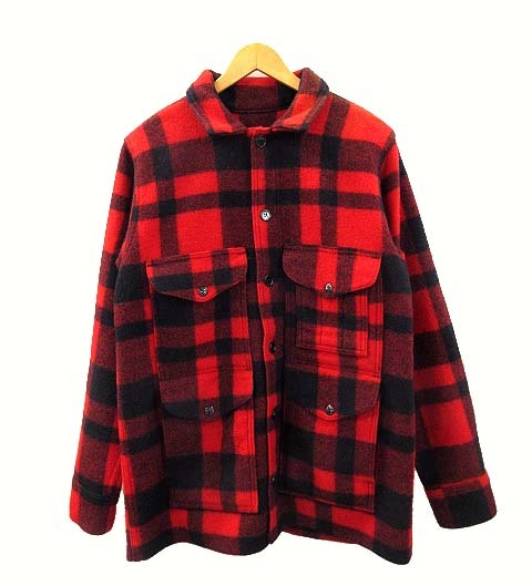 フィルソン FILSON ウール マッキーノ クルーザー ジャケット チェック柄 USA製 赤 黒 38 メンズ