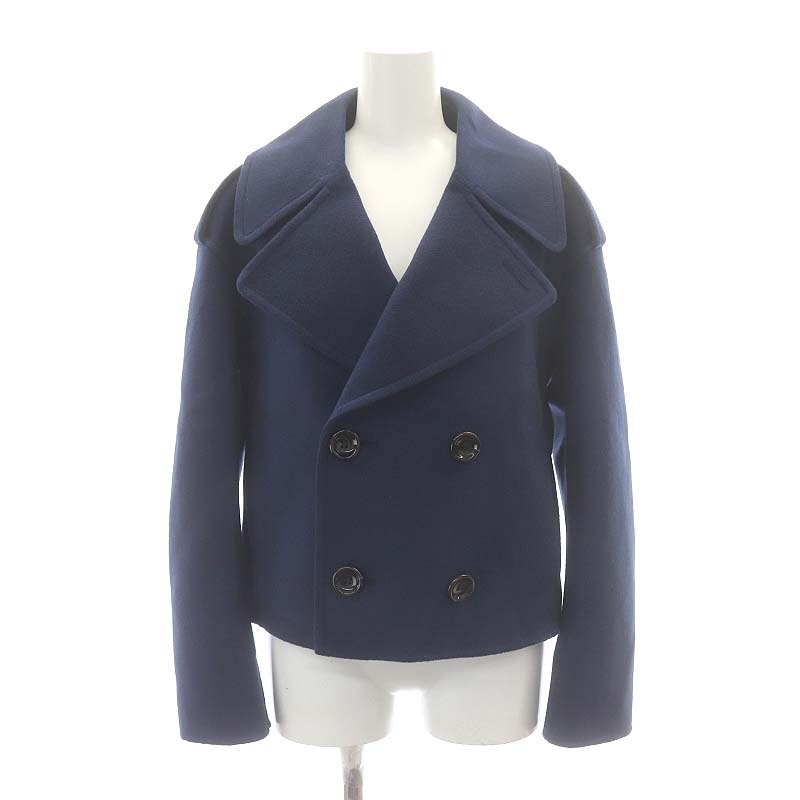 マディソンブルー MADISONBLUE 22AW ショートコート ウール ダブルボタン 1 S 青 ブルー 白 ホワイト /SY ■OS レディース