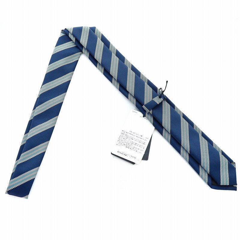  unused goods Hugo Boss HUGO BOSS necktie narrow tie stripe navy blue navy /KU men's 