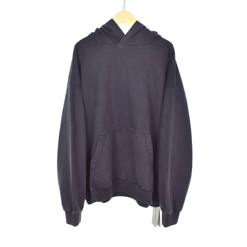 未使用品 バレンシアガ BALENCIAGA 23AW ROUND HOODIE ラウンド フーディー パーカー S 黒 ブラック 767877 TPVU5 ☆AA★ メンズ