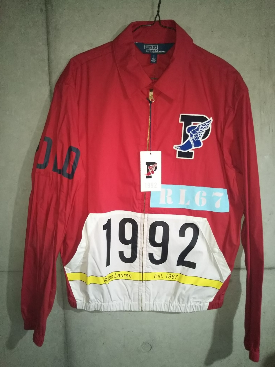 新品 国内 正規品 Ralph Lauren Polo Stadium Collection Windbreaker Red ラルフ ローレン 復刻 1992 ウィンドブレーカー ジャケット 赤_画像1