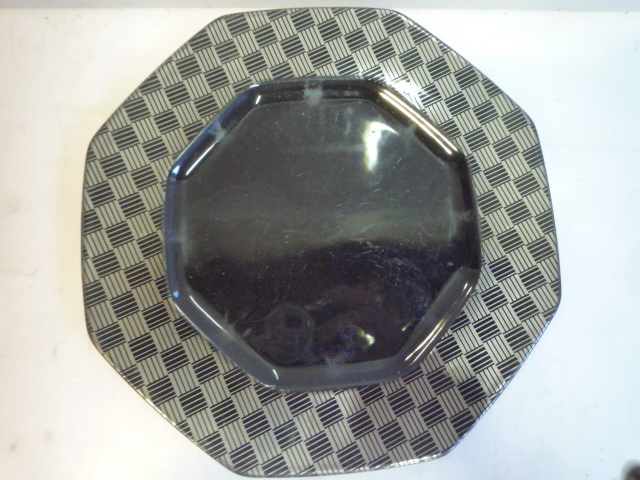 Nikko PERCEPTION china 2枚　ニッコー八角 プレート ブラック　黒 皿 23㎝ _画像7