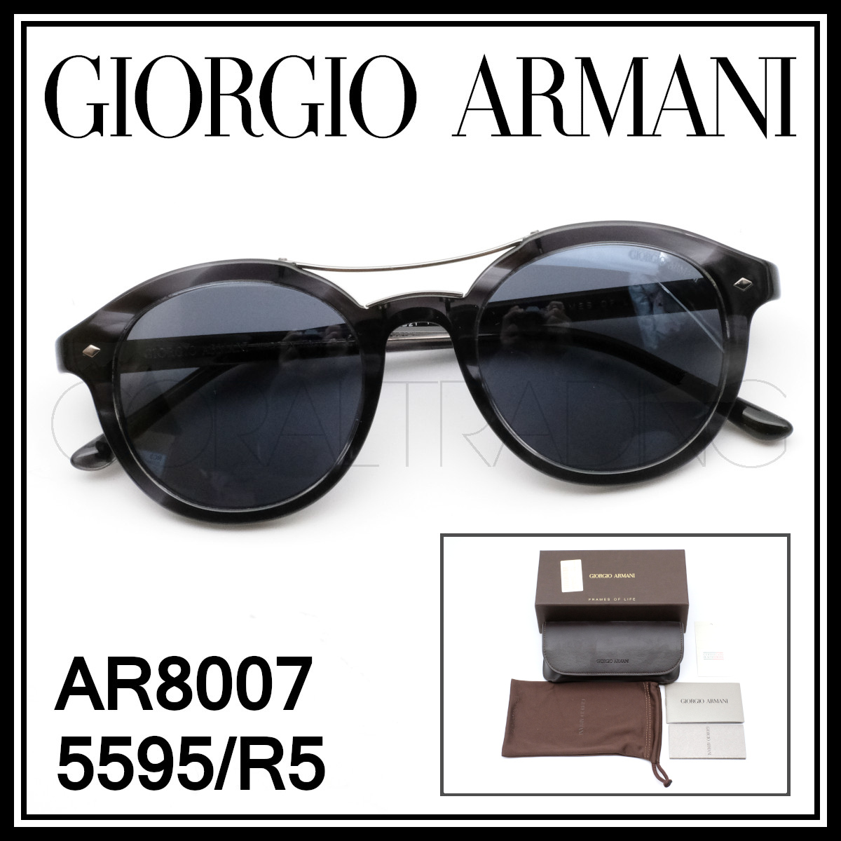 24076 新品本物 GIORGIO ARMANI AR8007 5595/R5 グレー系べっ甲 24076 新品本物 GIORGIO ARMANI AR8007 5595/R5 グレー系べっ甲