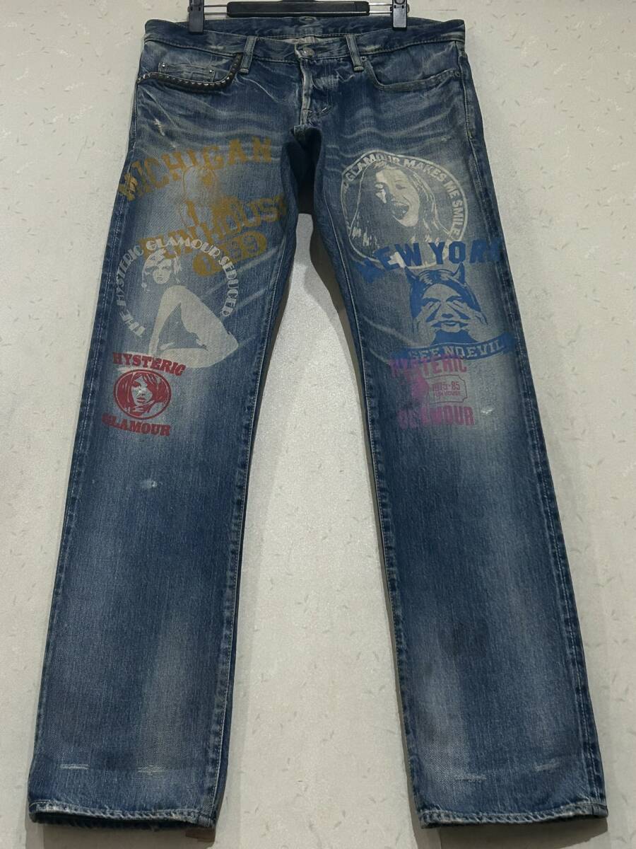 希少/超ダメージ加工/HYSTERIC GLAMOUR /スタッズ デニム パンツ 希少/超ダメージ加工/HYSTERIC GLAMOUR /スタッズ デニム パンツ