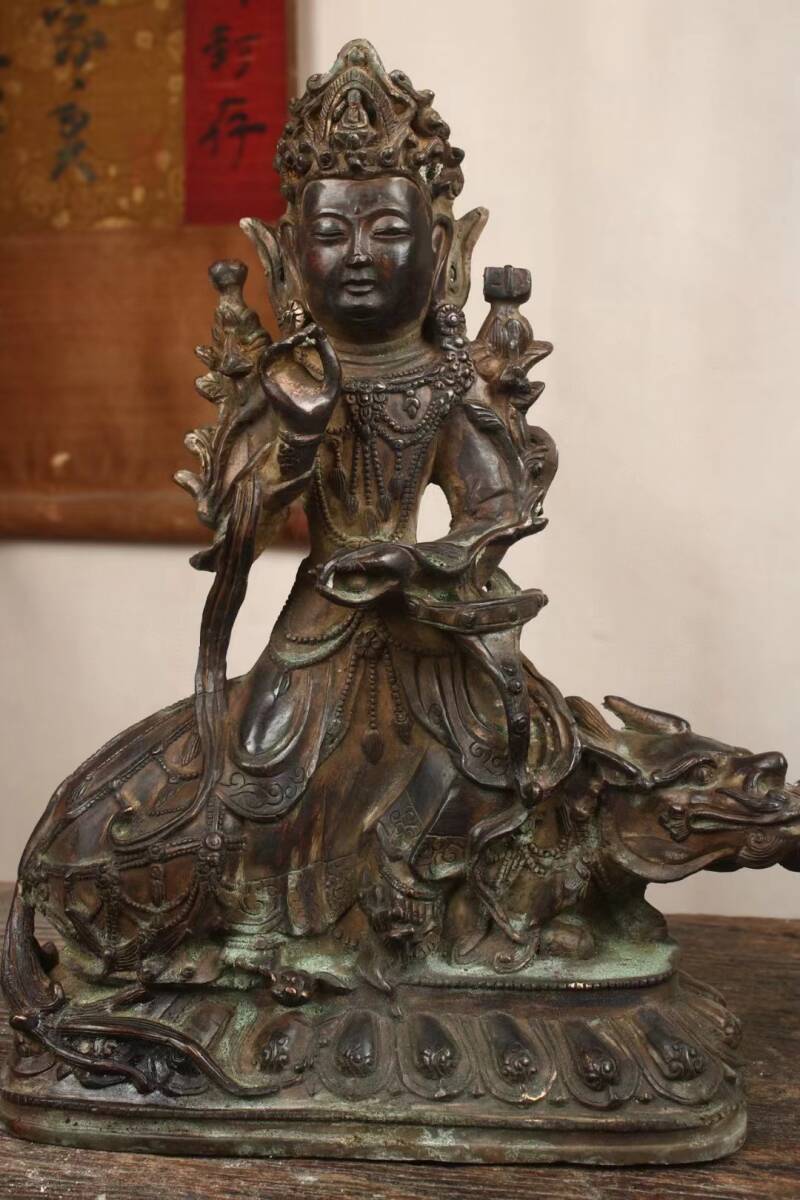 古銅器 秘藏 清代【銅金手工打造一尊獅子吼觀音 古寺院恭請 古銅器 秘藏 清代【銅金手工打造一尊獅子吼觀音 古寺院恭請