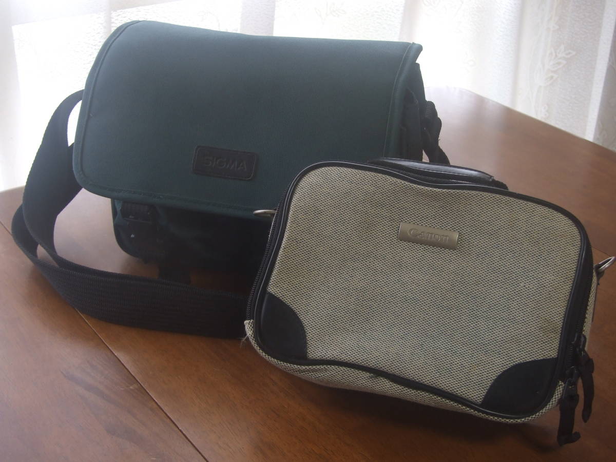 Y60-422 Sigma SIGMA soft camera bag .. green Canon.re Bianca mela bag . extra!