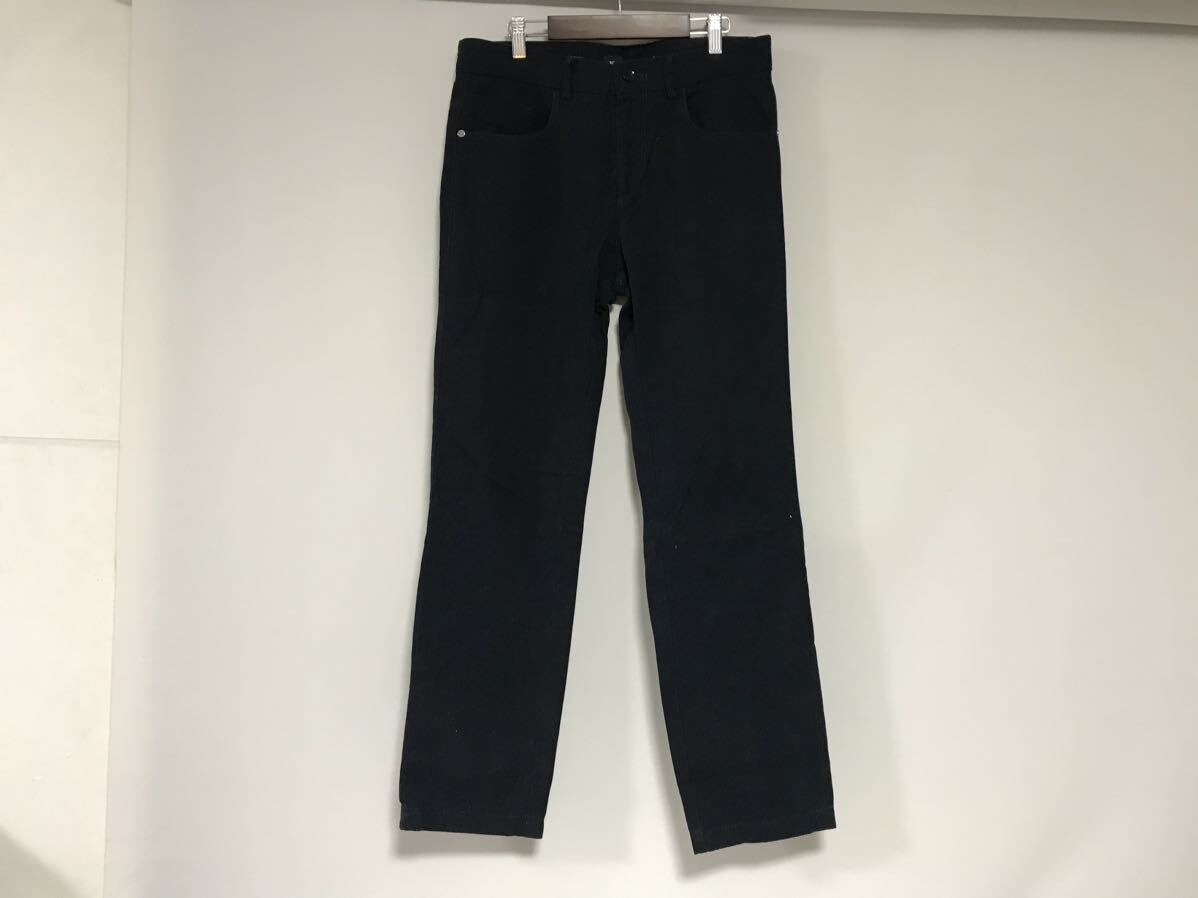 本物ヒューゴボスHUGOBOSSコットンネルチノパンツサーフミリタリーアメカジワークゴルフビジネススーツ30M黒ブラックルーマニア製