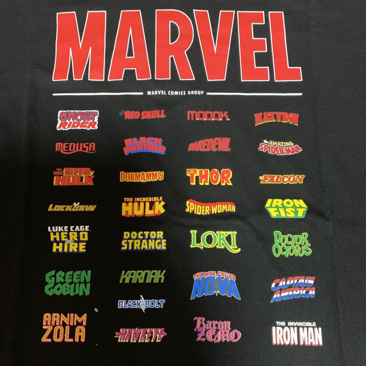 マーベル Tシャツ Lサイズ 黒 コミックス 作品タイトル ロゴ スパイダーマン アイアンマン トール ハルク Gu Uniqlo イラスト キャラクター 売買されたオークション情報 Yahooの商品情報をアーカイブ公開 オークファン Aucfan Com