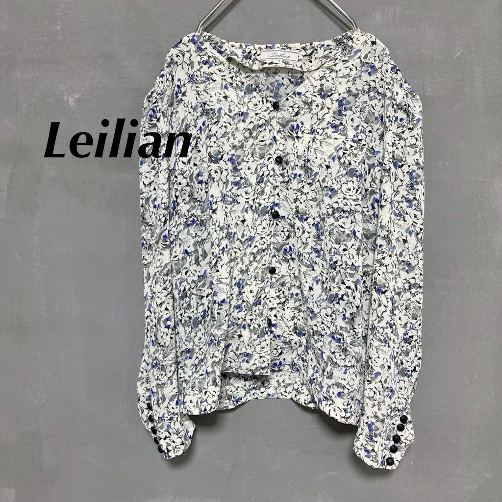Leilian レリアン 花柄ブラウス 総柄 シフォンブラウス トップス Leilian レリアン 花柄ブラウス 総柄 シフォンブラウス トップス