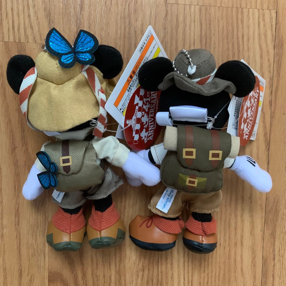 ディズニーランド 41周年 ミッキー ミニー ぬいぐるみバッジ ディズニーランド 41周年 ミッキー ミニー ぬいぐるみバッジ