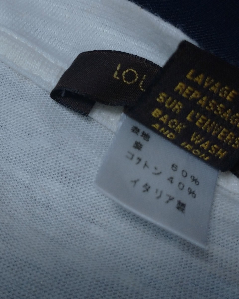  Louis Vuitton long sleeve cut and sewn linen cotton with logo white M