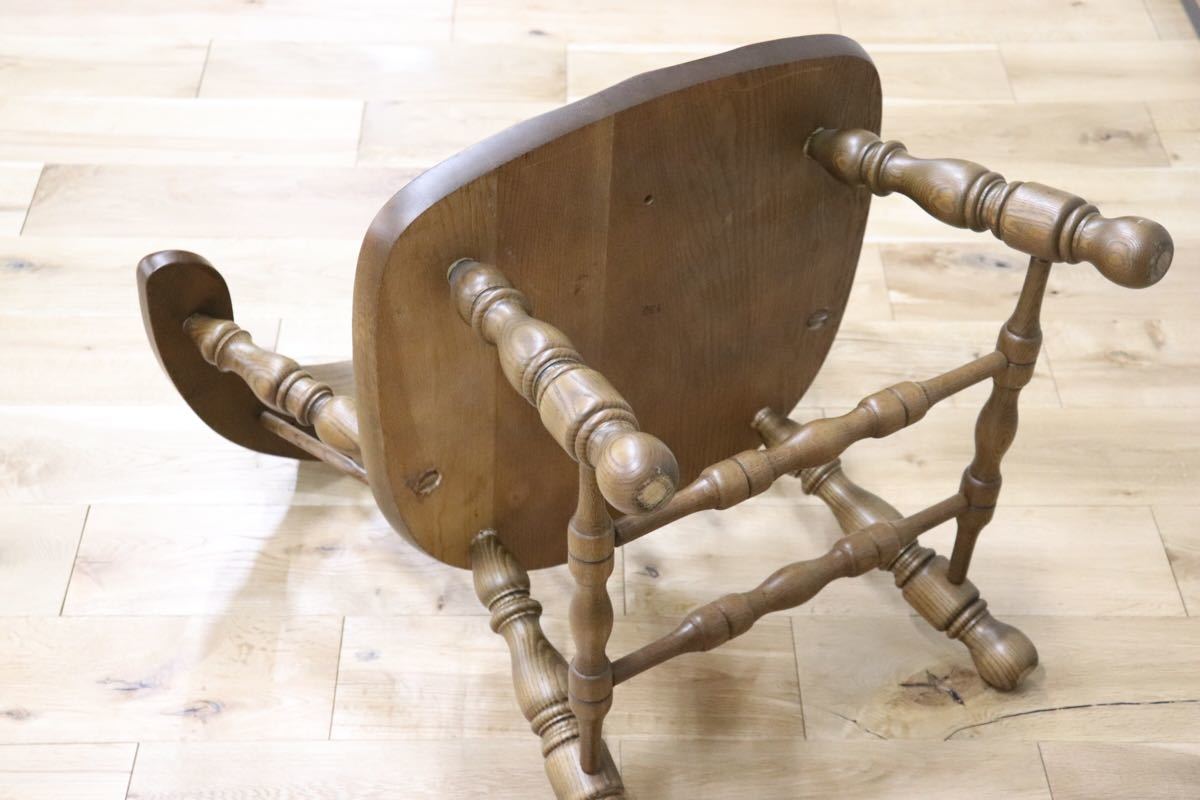 スモーカーズボウ アームチェア 無垢材 英国 カントリー スタイル アンティーク オランダ 椅子 キャプテンチェア gmct191 B_画像10