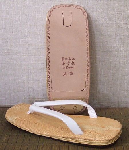 * company temple to gentleman leather bottom sandals setta L size white cow leather flower . attaching kichiba pcs postage included prompt decision 