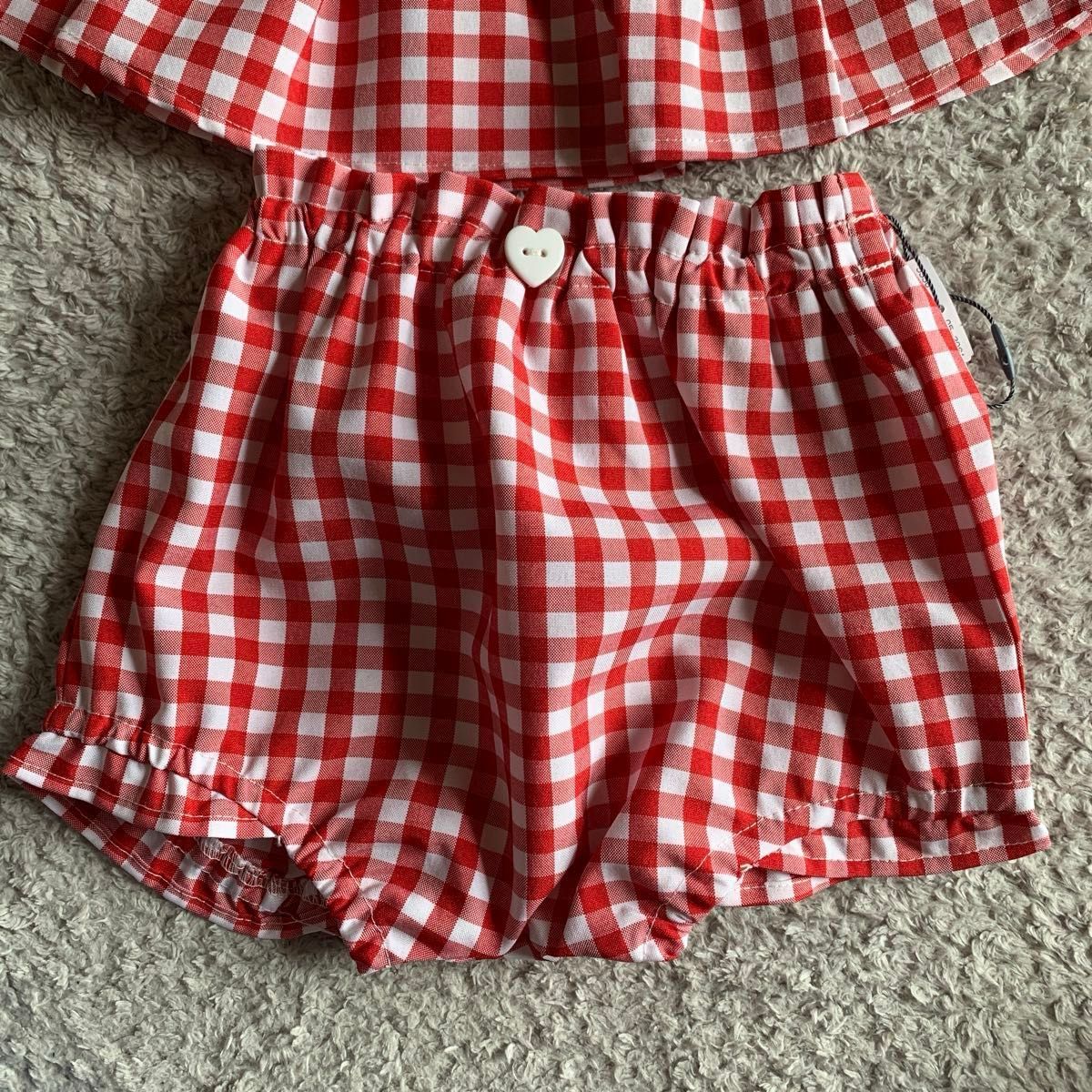 新品バースデイcottoli コトリハートフリルギンガムチェック 新品バースデイcottoli コトリハートフリルギンガムチェック