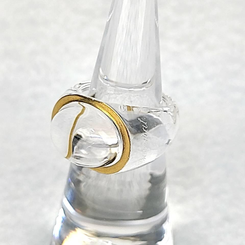 極美品 Baccarat バカラ クリスタルガラス カボションリング 極美品 Baccarat バカラ クリスタルガラス カボションリング