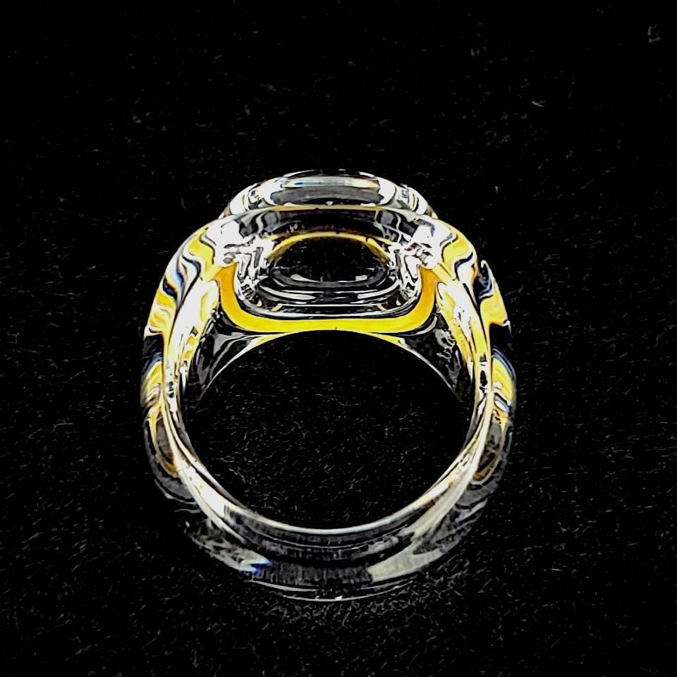極美品 Baccarat バカラ クリスタルガラス カボションリング 極美品 Baccarat バカラ クリスタルガラス カボションリング