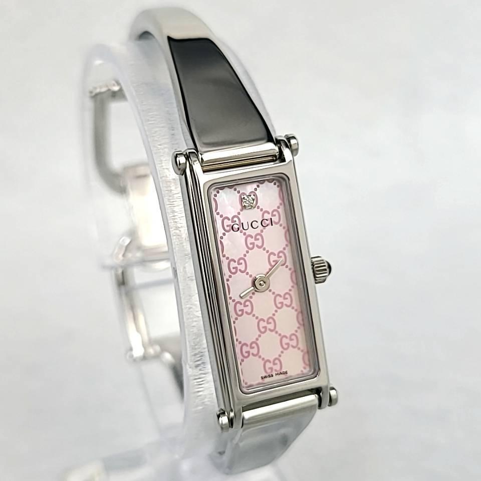 未使用級 GUCCI グッチ 1500L SS 箱付 シェル文字盤 クオーツ 未使用級 GUCCI グッチ 1500L SS 箱付 シェル文字盤 クオーツ